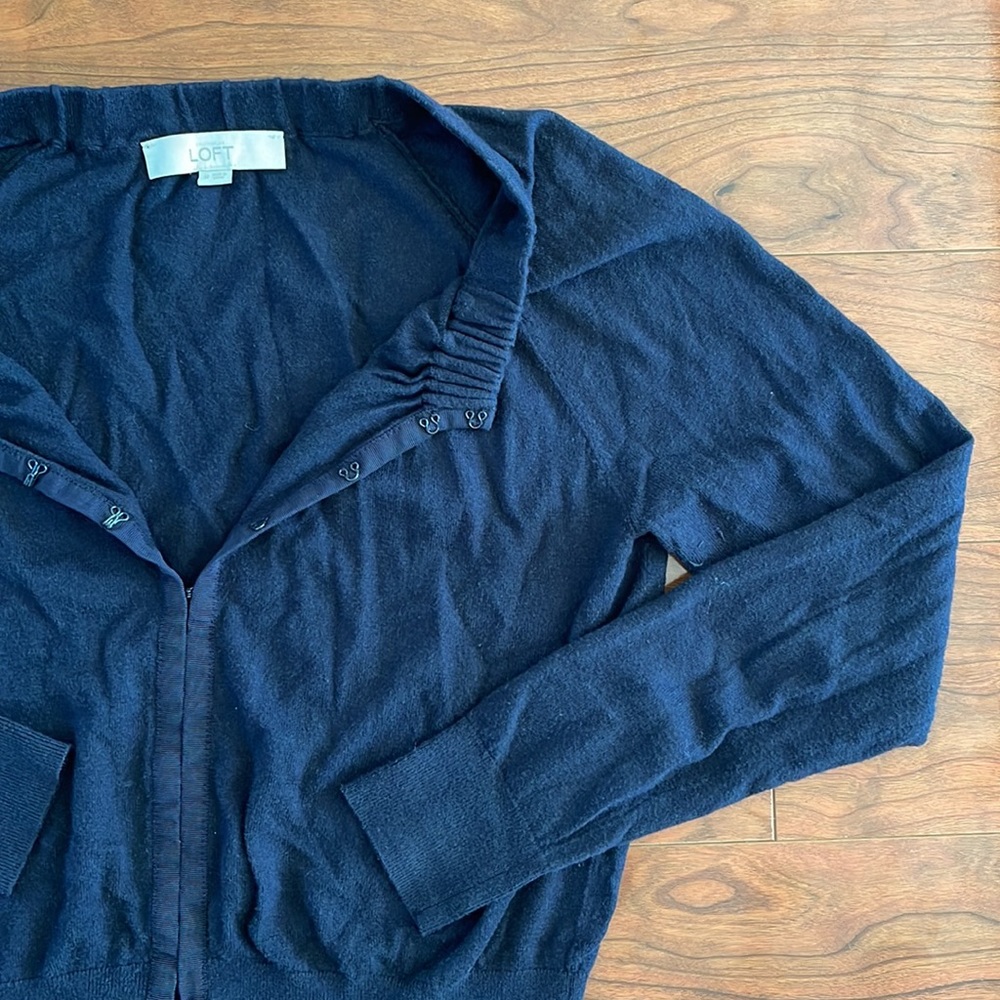 LOFT Dark Blue Cardigan - Picture 2 of 7
